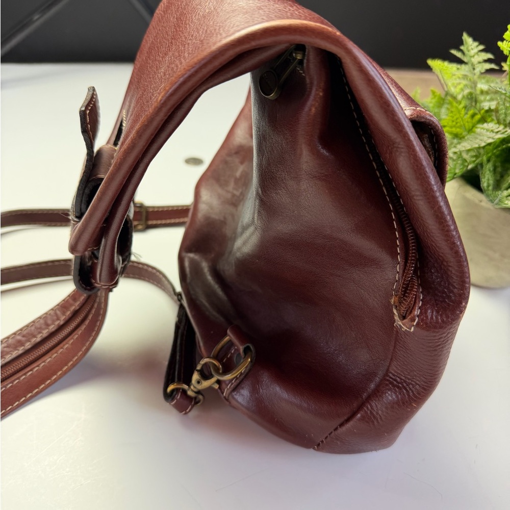 Katana Paris Elegant Brown Leather Women's Backpack Vintage Bag - Picture 7 of 15